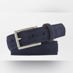 Peter Millar Crown Crafted Excursionist Suede Belt Dark Navy Blue Size 40 NWT